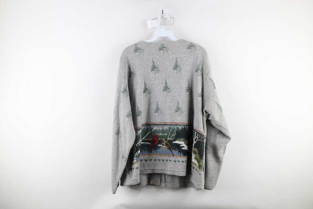 Vintage Vintage 90s Bird Nature Fleece Cardigan S… - image 9