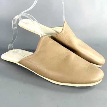 Other Grey Taupe Leather Slippers Loafers - image 1