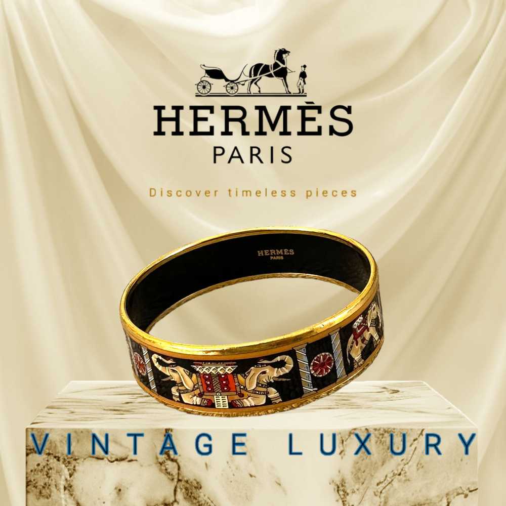 Hermes VTG Hermes Torana Elephant Black Enamel Pr… - image 1