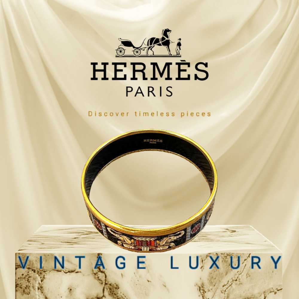 Hermes VTG Hermes Torana Elephant Black Enamel Pr… - image 2