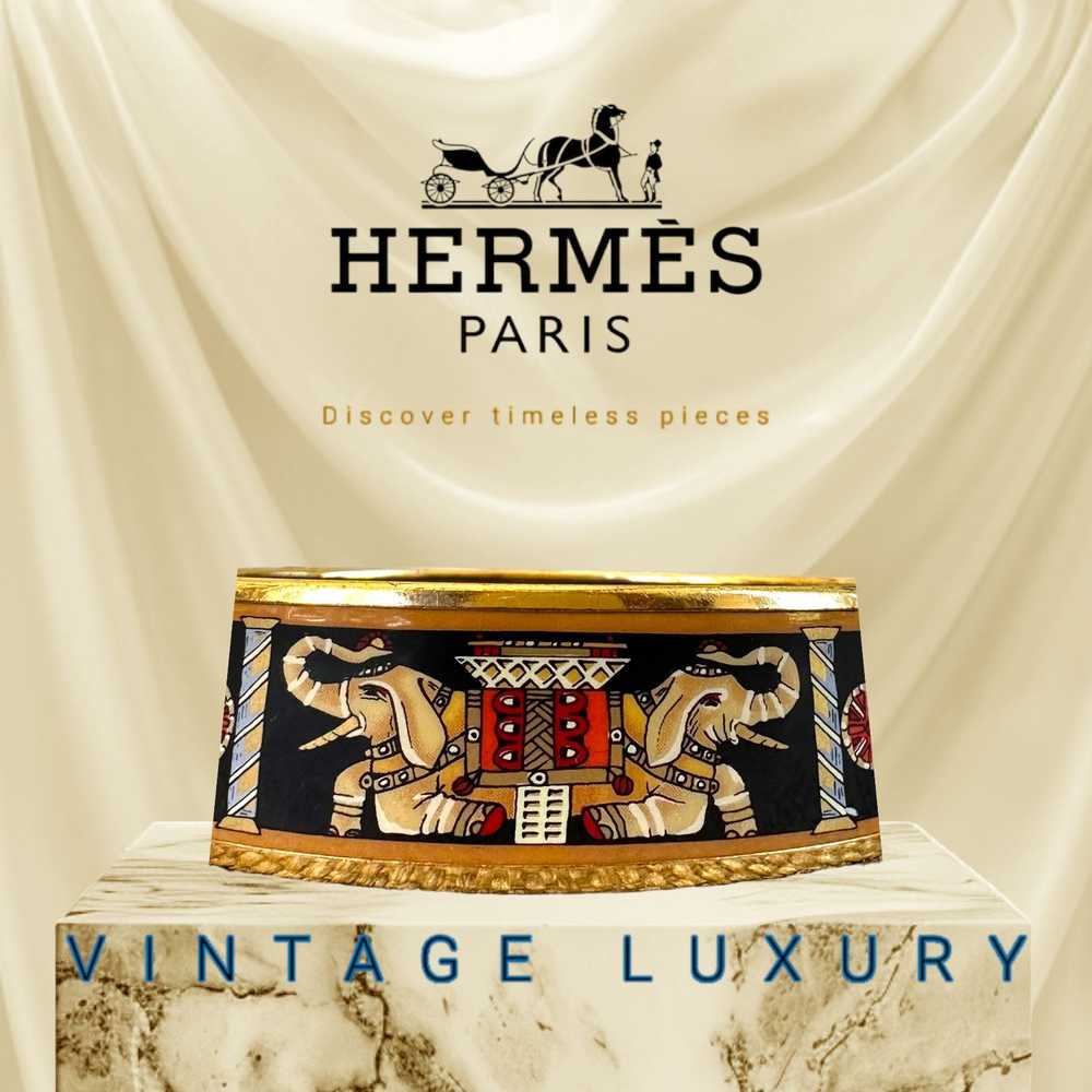 Hermes VTG Hermes Torana Elephant Black Enamel Pr… - image 9