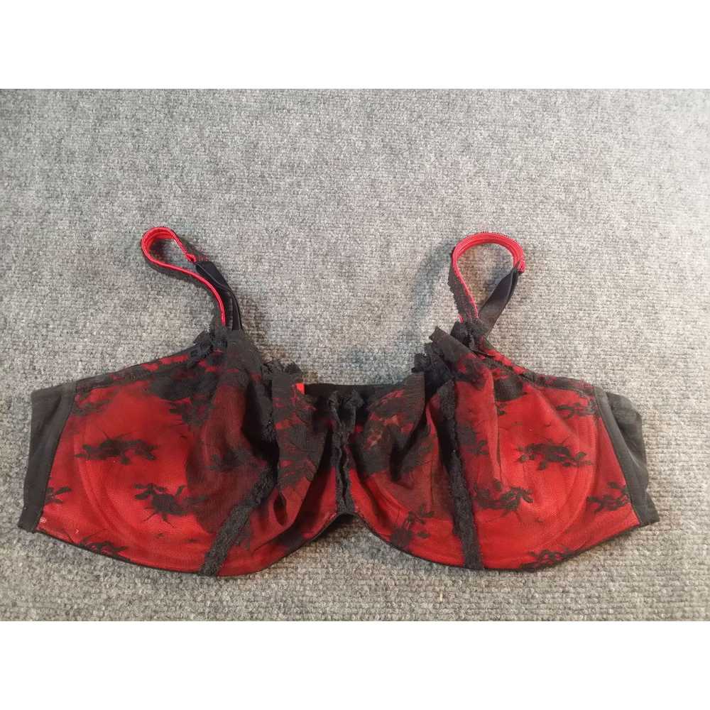 Other Cacique Bra Balconette Women Sz 44C Red Bla… - image 1