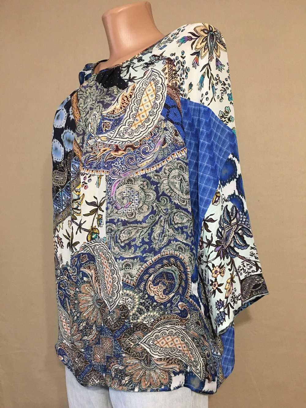 Etro × Luxury ETRO Milano Silk Paisley Design Blo… - image 2