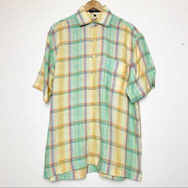 Alan Flusser Alan Flusser Linen Summer Plaid Butto