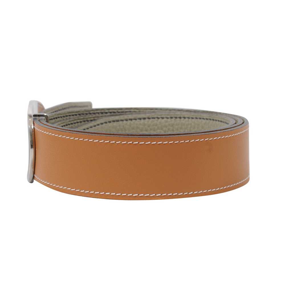 Hermes Athena Buckle Grey Reversible Tan Togo Bel… - image 3