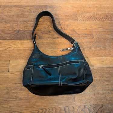 Vintage Black Leather Sonoma Shoulder Bag Authent… - image 1