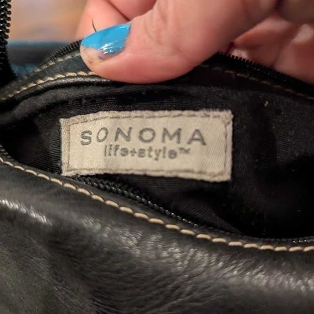 Vintage Black Leather Sonoma Shoulder Bag Authent… - image 3