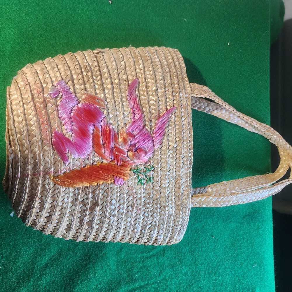 Vintage woven basket purse - image 1