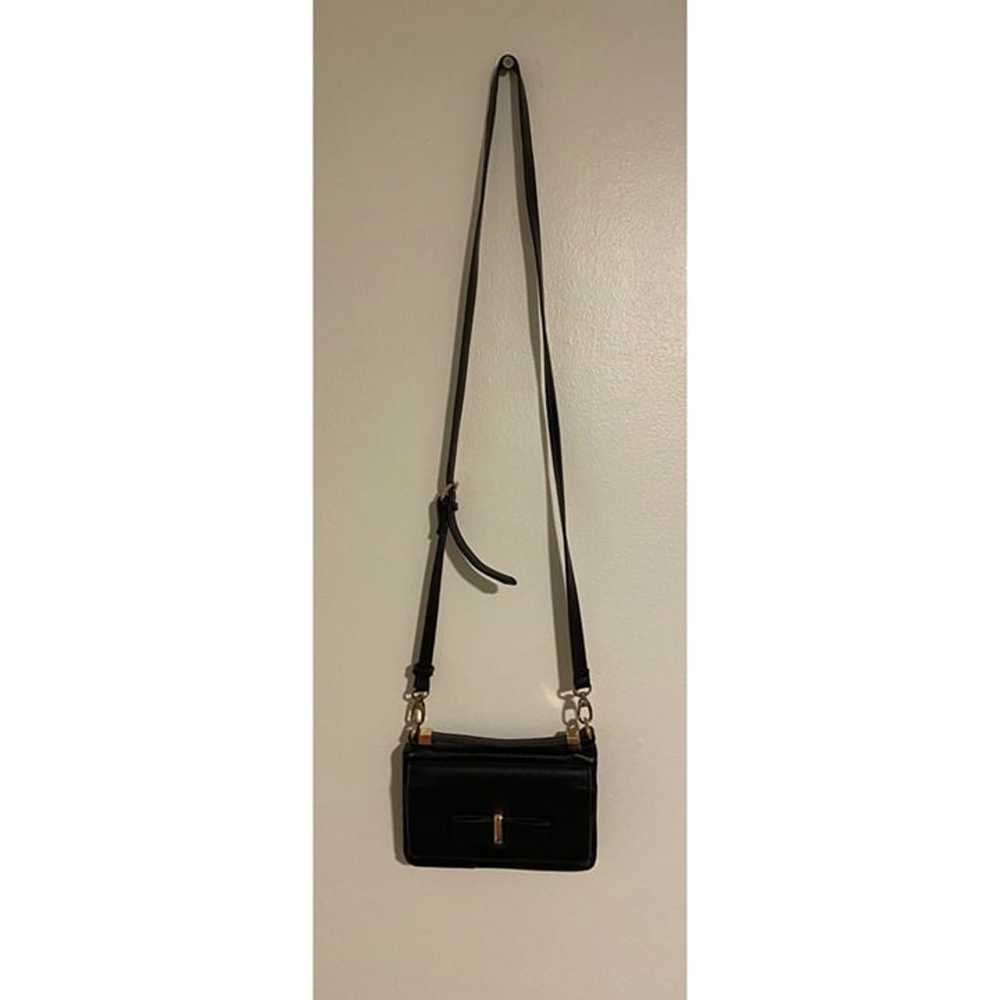 Vintage Black Faux Leather Crossbody Bag With Gol… - image 2