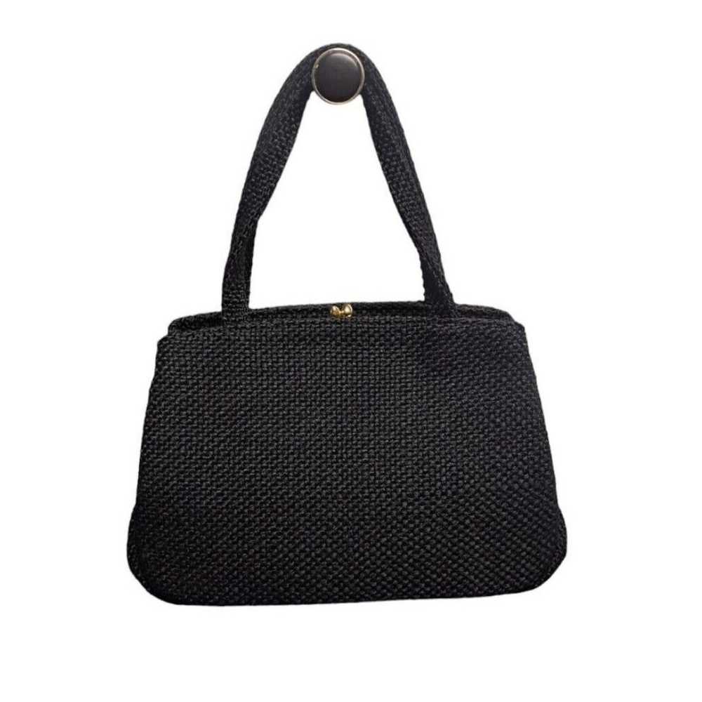 Vintage JR Florida Black Handbag Tweed Purse Clas… - image 1