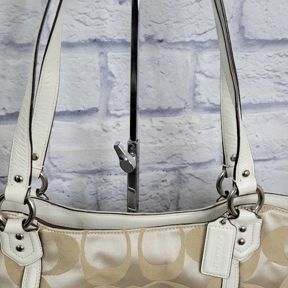 Coach Campbell Signature Beige Satin Belle Carrya… - image 4