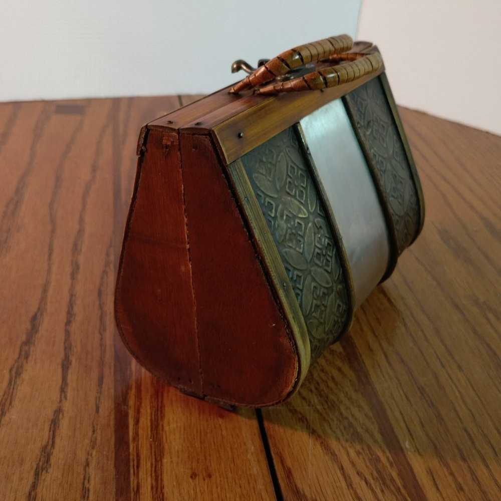 Ornate wooden and metal pocket book - image 1