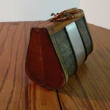 Ornate wooden and metal pocket book - image 1