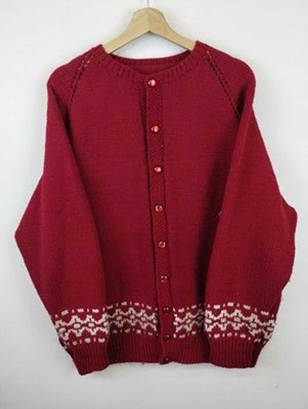 Cardigan × Coloured Cable Knit Sweater × Vintage … - image 1