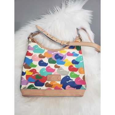 RARE Dooney And Bourke Wonder Duck Colorful Rainb… - image 1