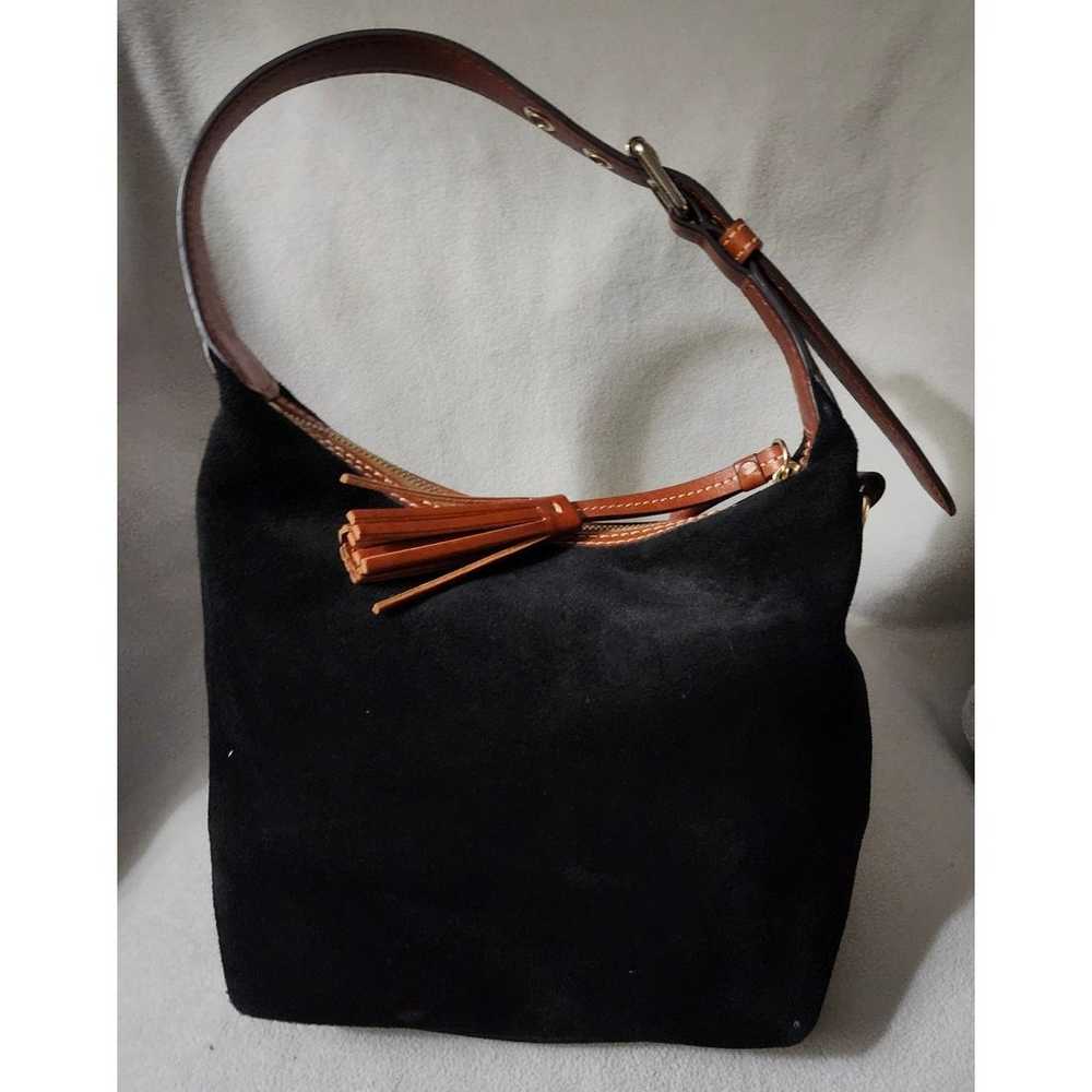 Vintage Dooney Bourke Suede Leather Black Brown P… - image 3