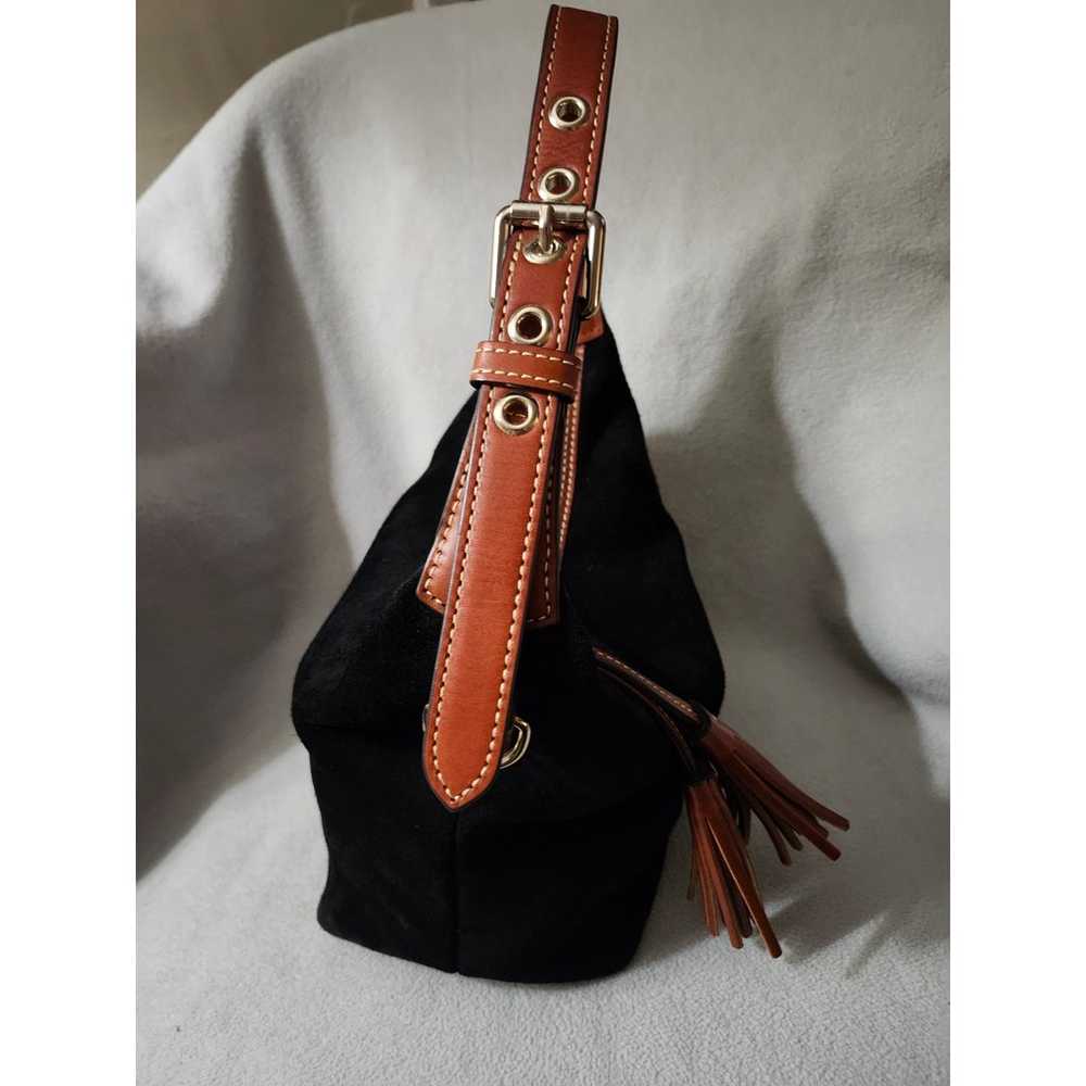 Vintage Dooney Bourke Suede Leather Black Brown P… - image 6