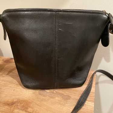 Coach vintage small bucket leather crossbody blac… - image 1