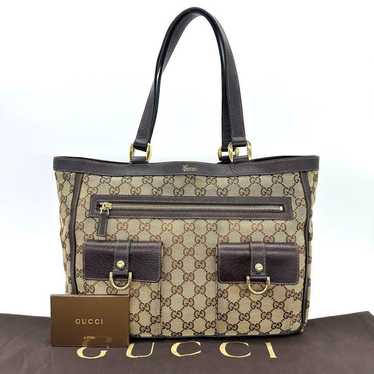 GUCCI tote bag GG canvas leather brown beige. - image 1