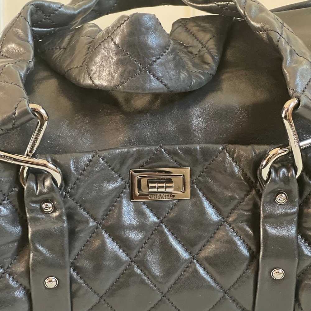 Authentic Chanel Black “PRESSE” Lambskin Leather … - image 9