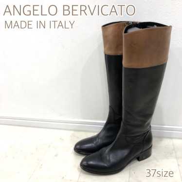 ANGELO BERVICATO Italian-made two-tone long boots.