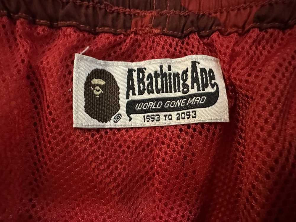 Bape Bape 1st Camo Swim Trunks Red XL - image 3