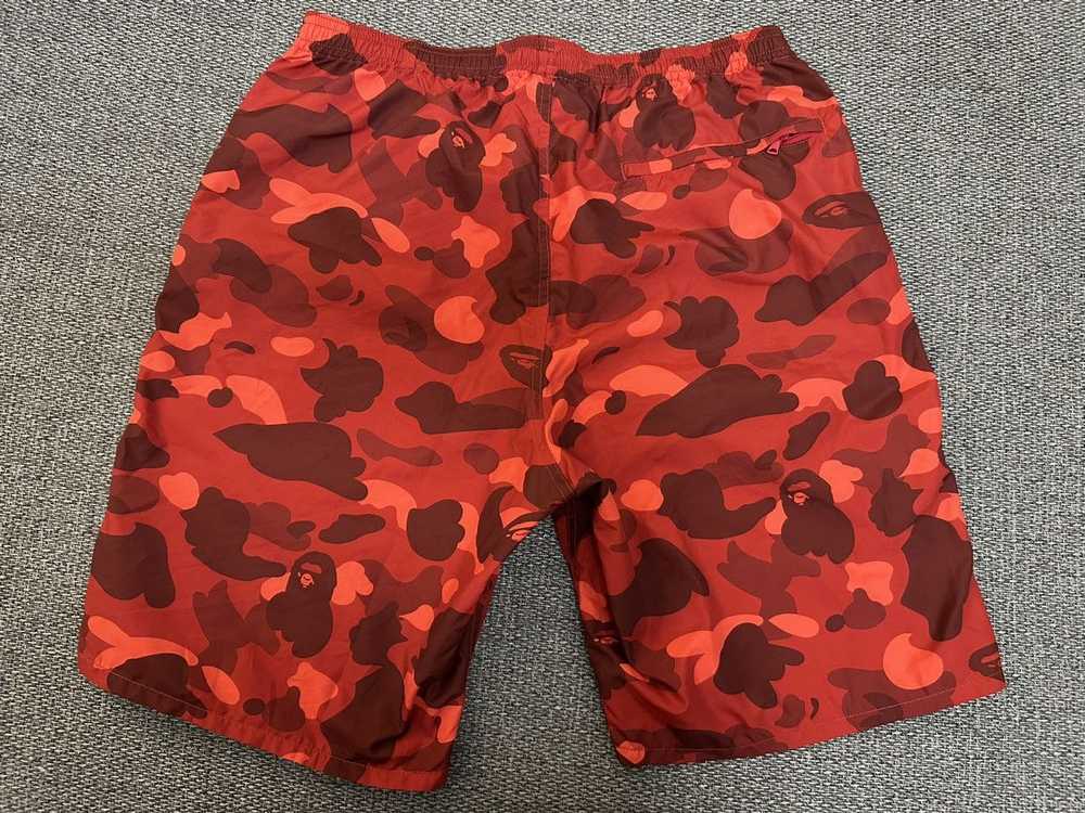 Bape Bape 1st Camo Swim Trunks Red XL - image 6