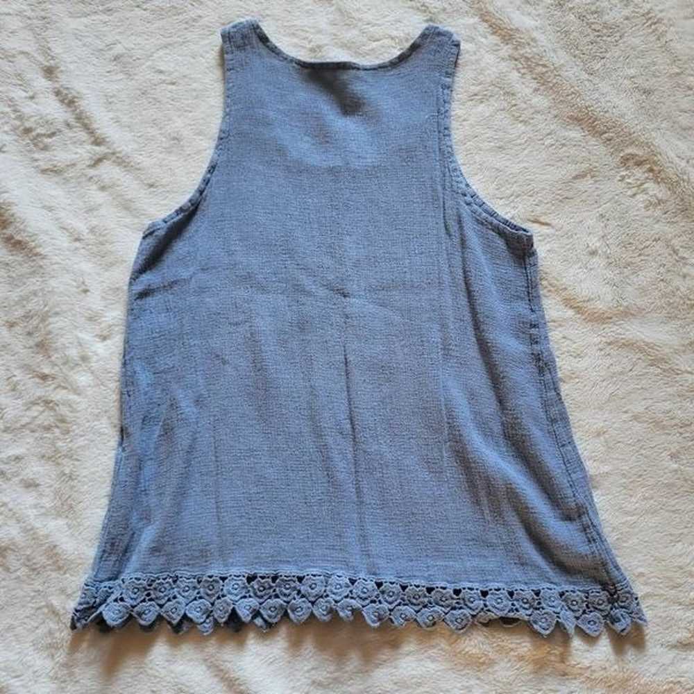 Light Blue Vintage Lace Top - image 6