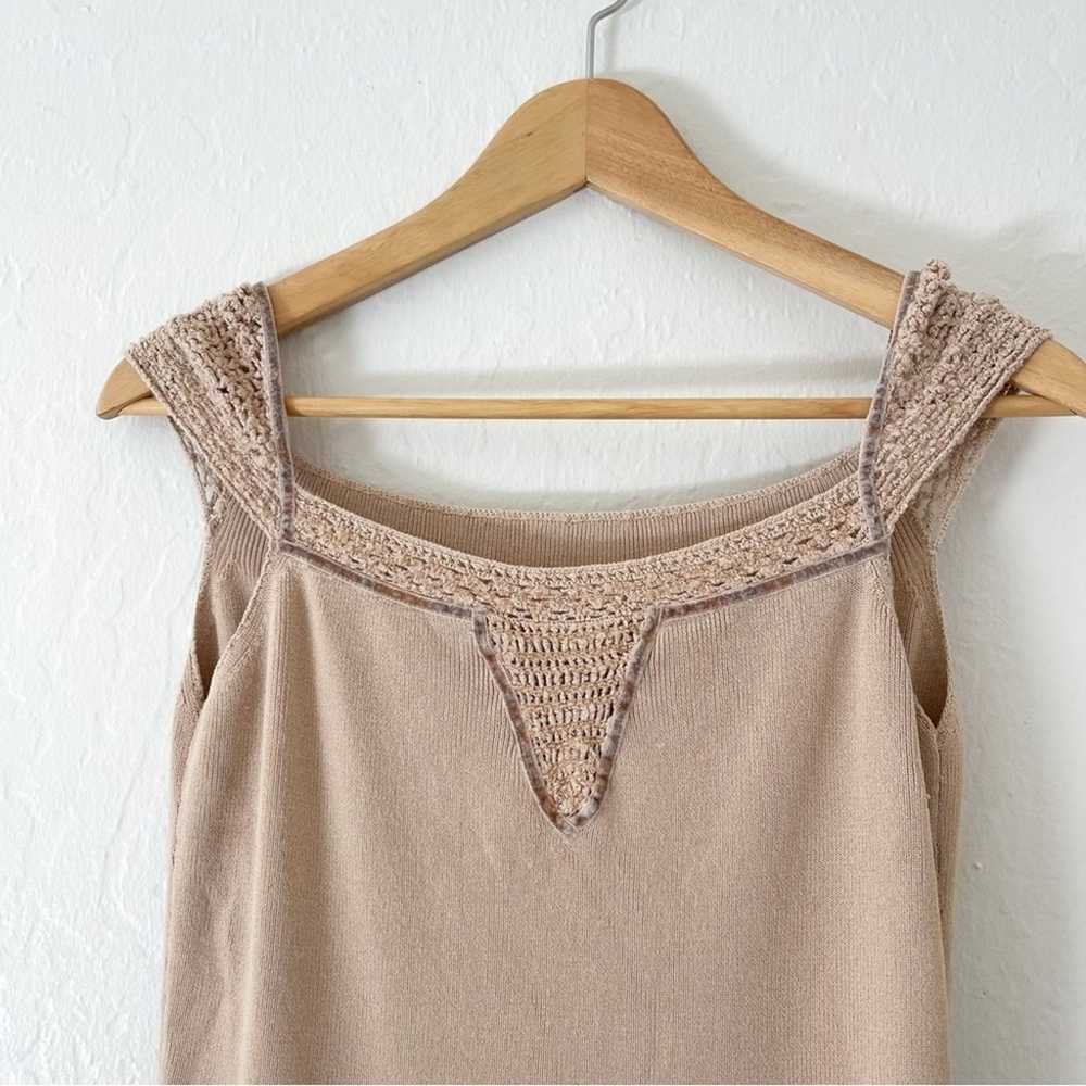 Vintage Crochet Beaded Short Sleeve Top - image 2