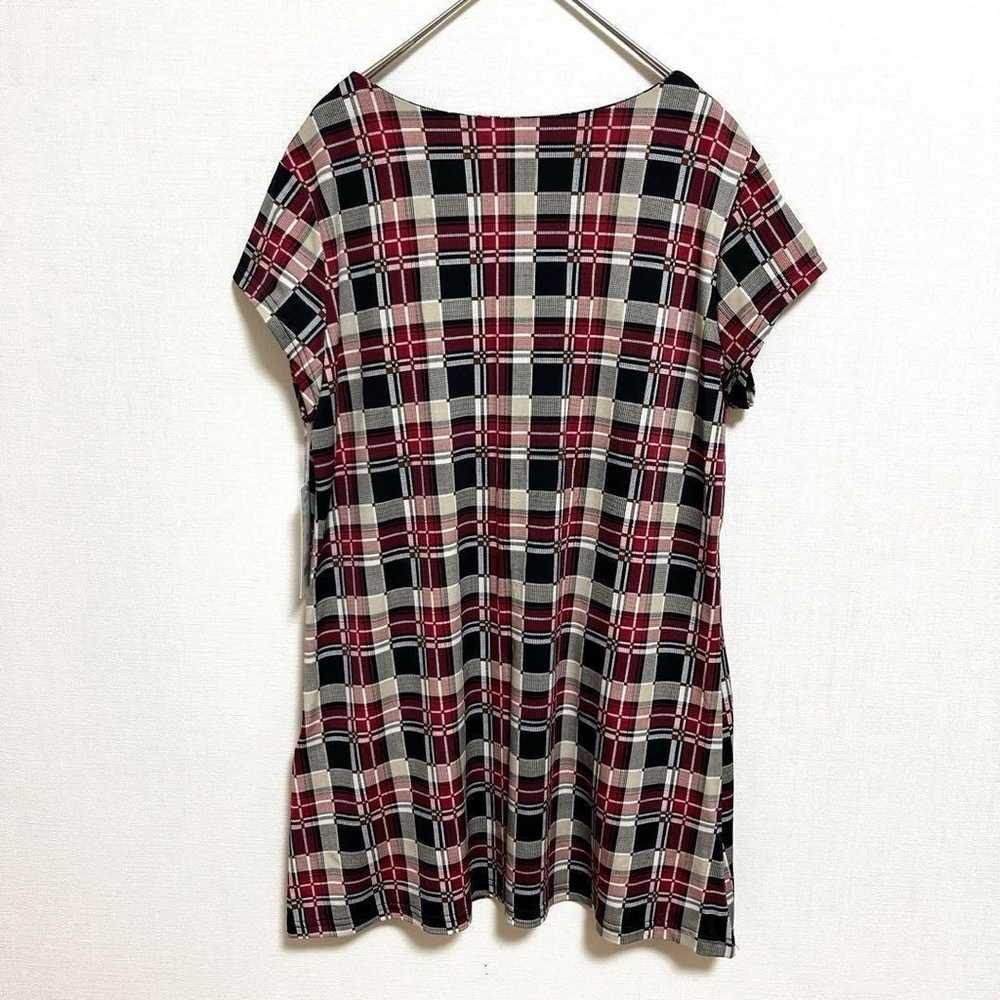 Women's 40 tunic mini dress, red and black check … - image 11