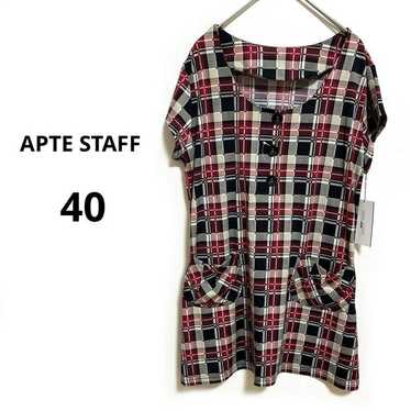 Women's 40 tunic mini dress, red and black check … - image 1