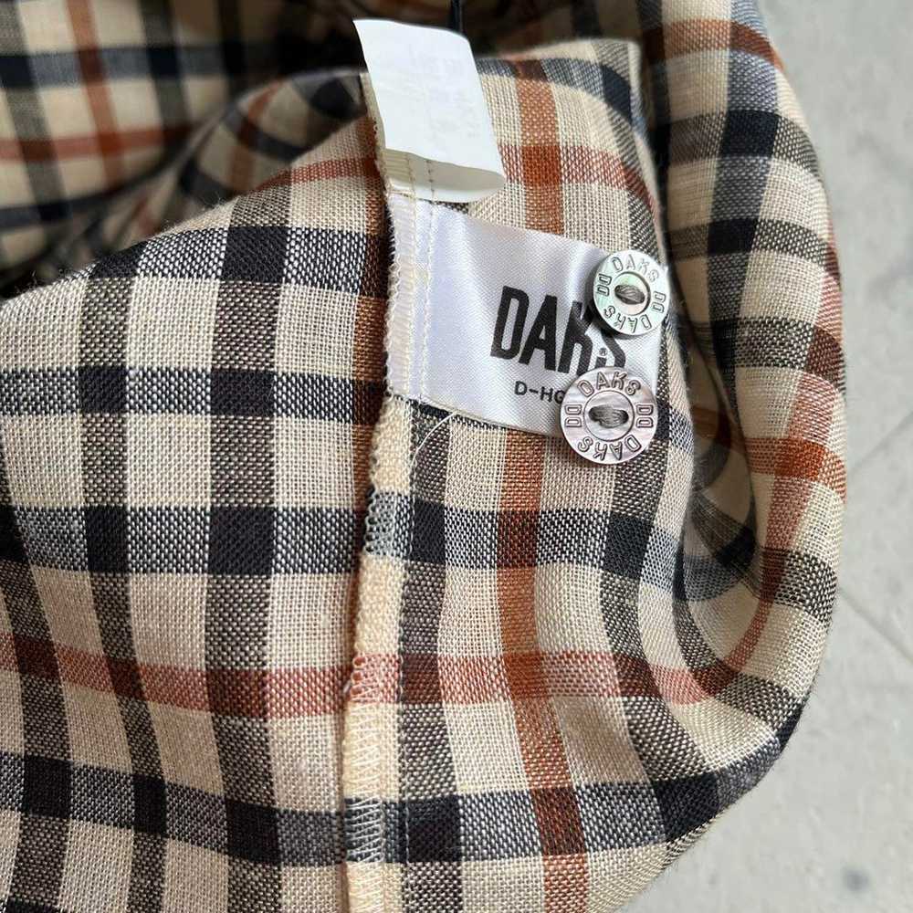 DAKS DUCKS ◆ Check Double Shirt Beige 11R Short S… - image 12