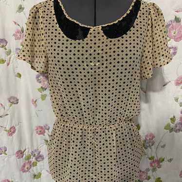 Polka dot 1940s Style Vintage Blouse - image 1