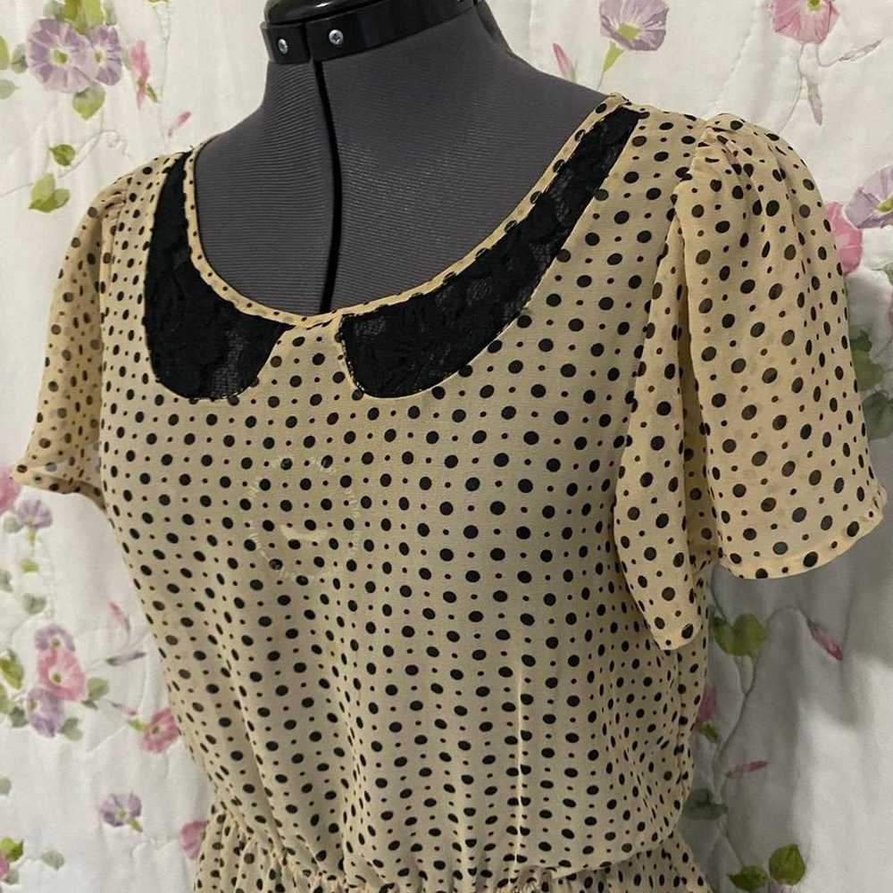 Polka dot 1940s Style Vintage Blouse - image 2