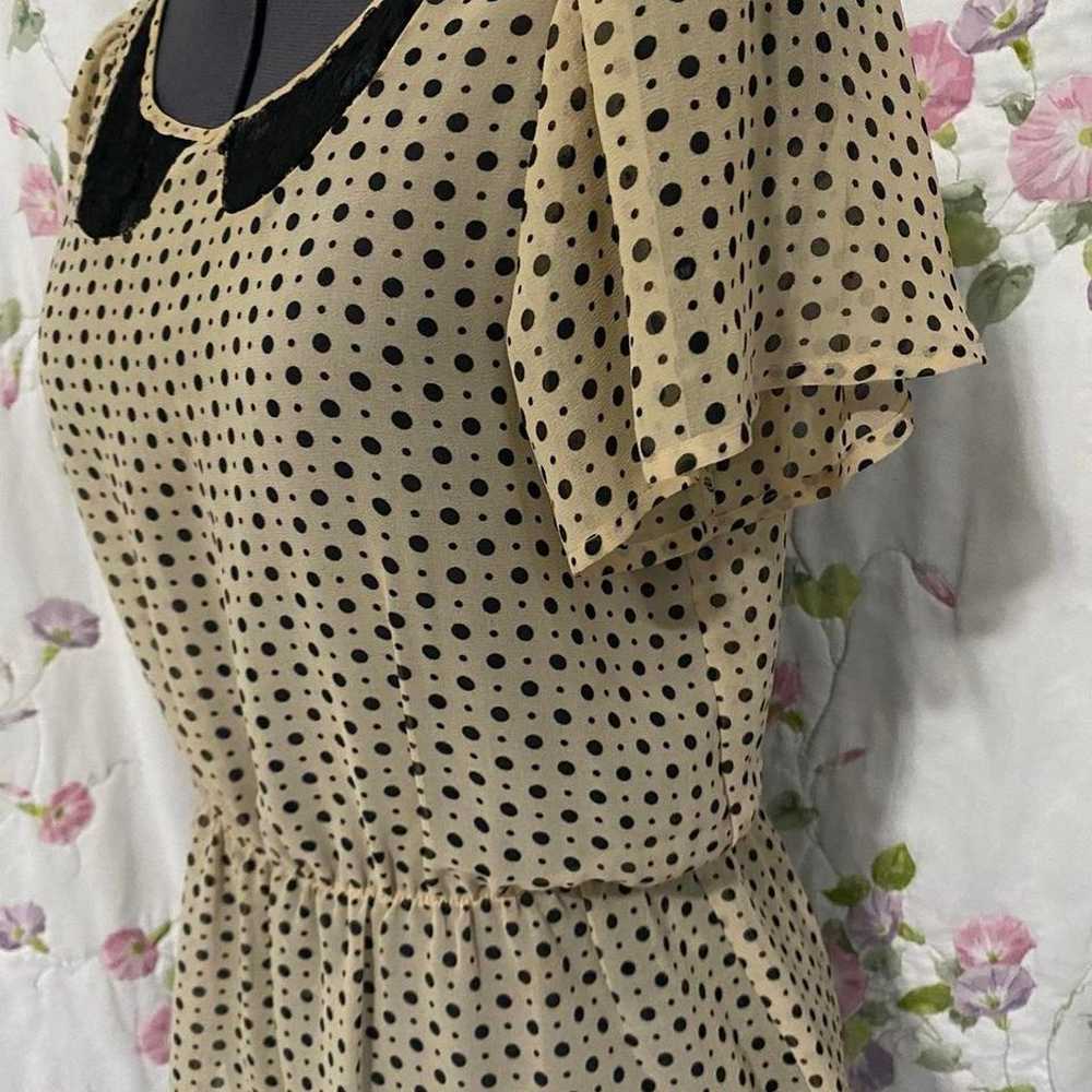 Polka dot 1940s Style Vintage Blouse - image 3