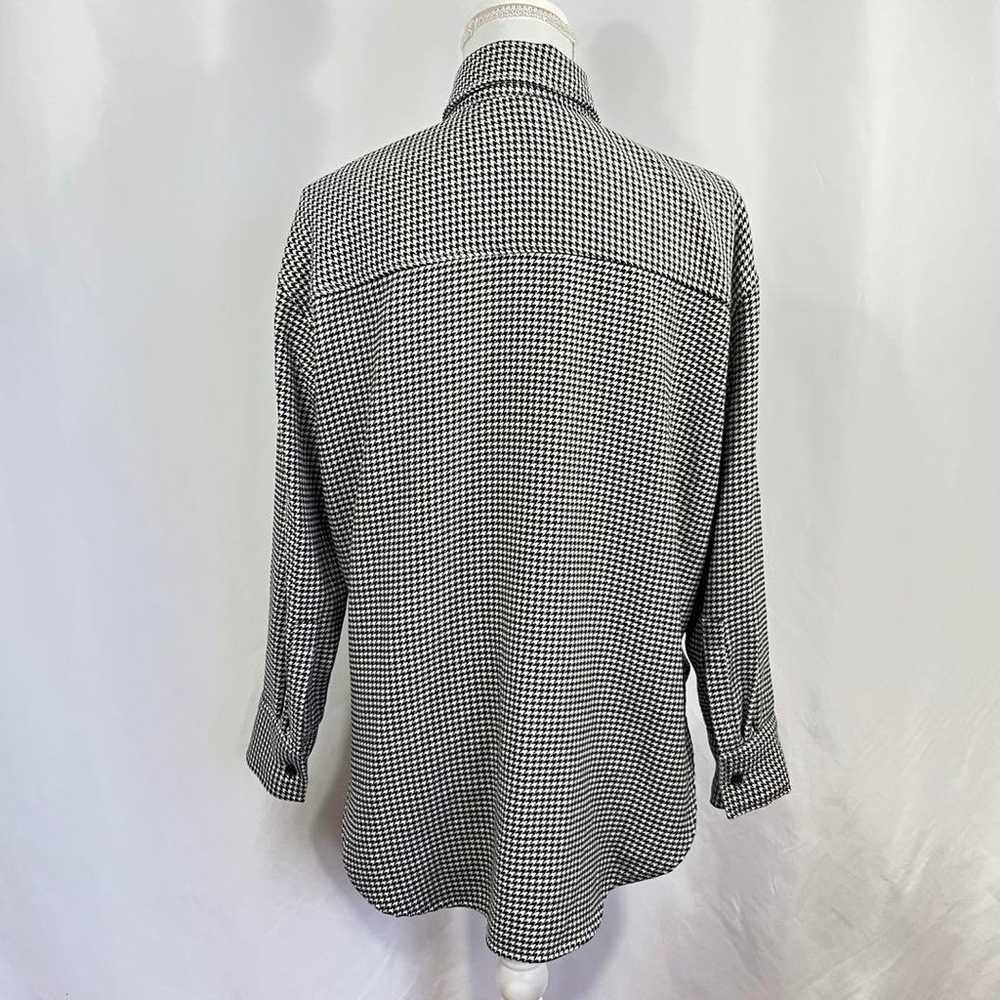 H&M Oversized Twill Overshirt Black Houndstooth P… - image 4