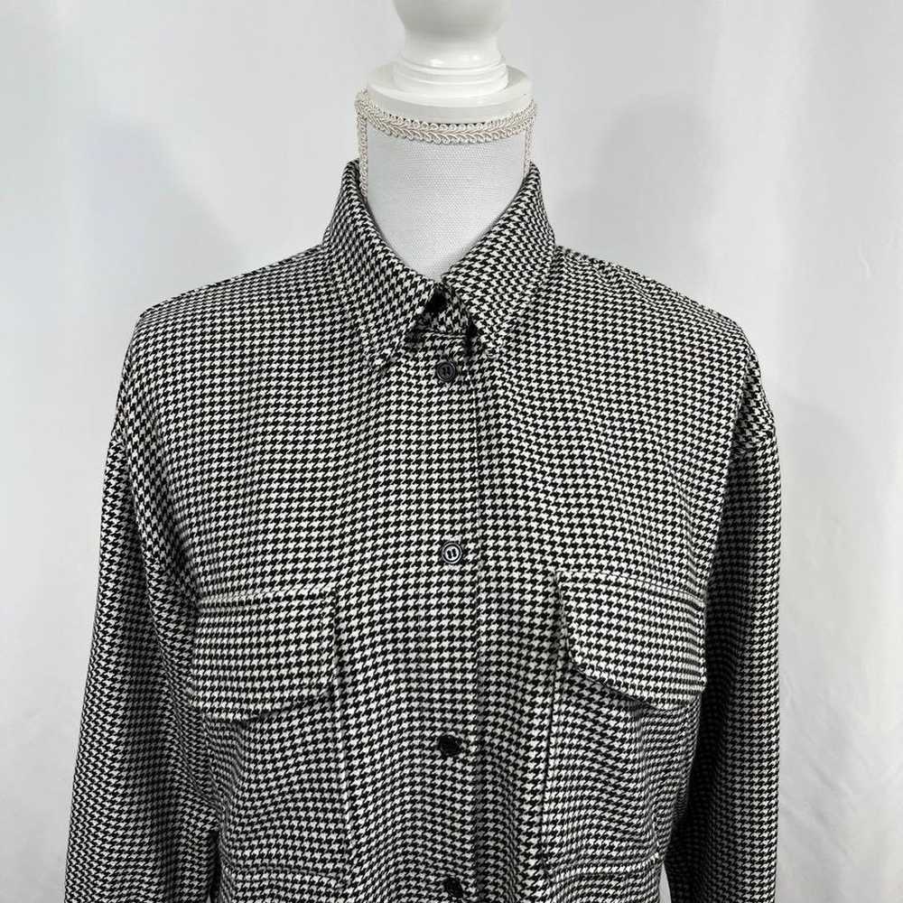 H&M Oversized Twill Overshirt Black Houndstooth P… - image 5