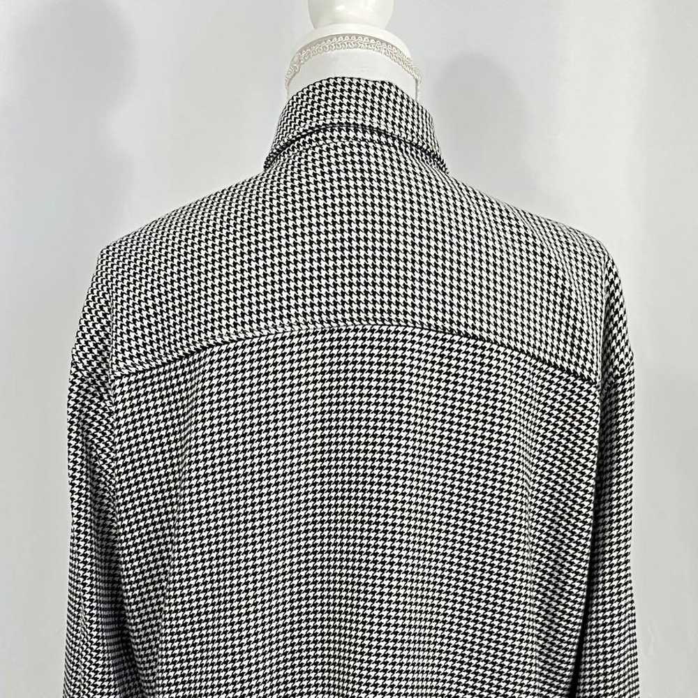 H&M Oversized Twill Overshirt Black Houndstooth P… - image 6