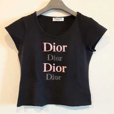 Christian Dior ロゴパターン Tシャツ 赤ピンクサイズ40