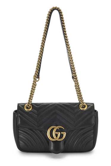 Black Leather GG Marmont Shoulder Bag Small - image 1