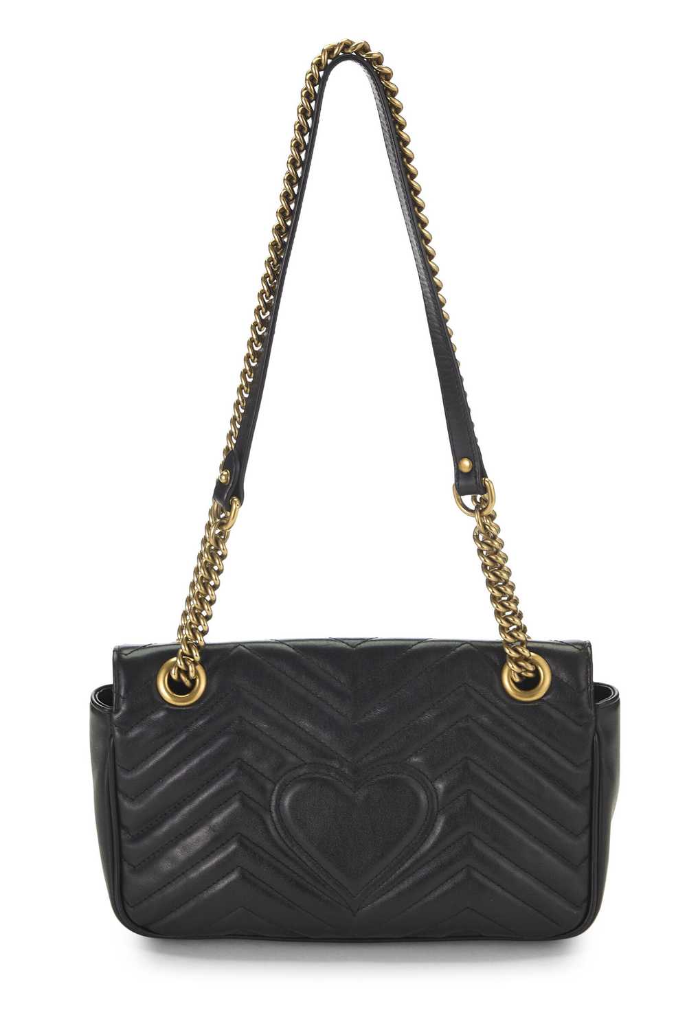 Black Leather GG Marmont Shoulder Bag Small - image 4