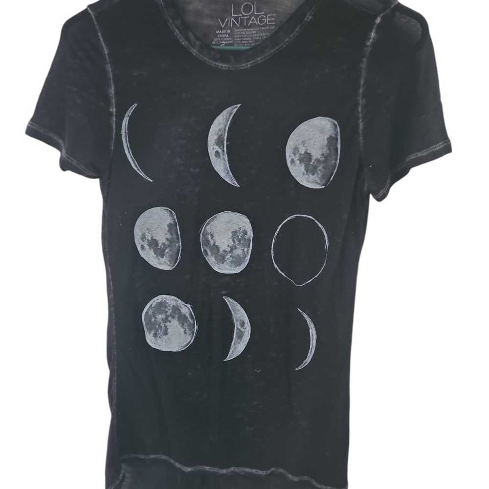 LOL VINTAGE MOON PHASE SHEER SZ S SHIRT - image 1