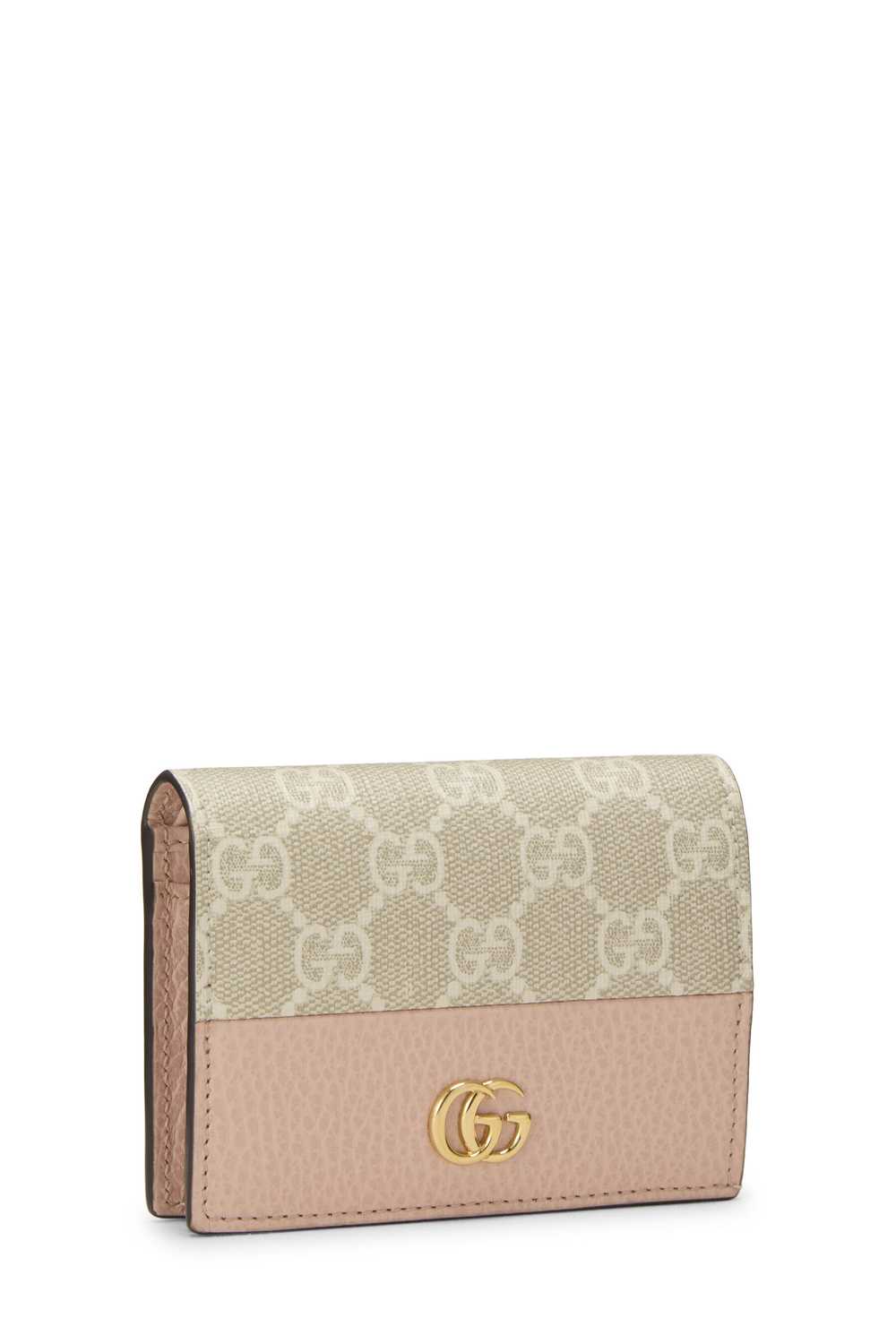 Pink GG Supreme Canvas Marmont Card Case - image 2