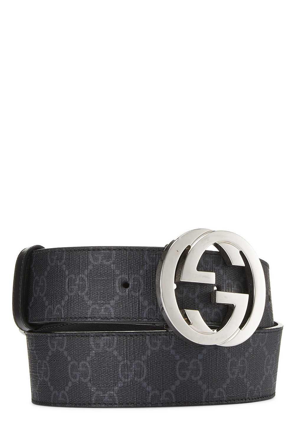 Black GG Supreme Canvas Interlocking GG Belt 90 - image 1