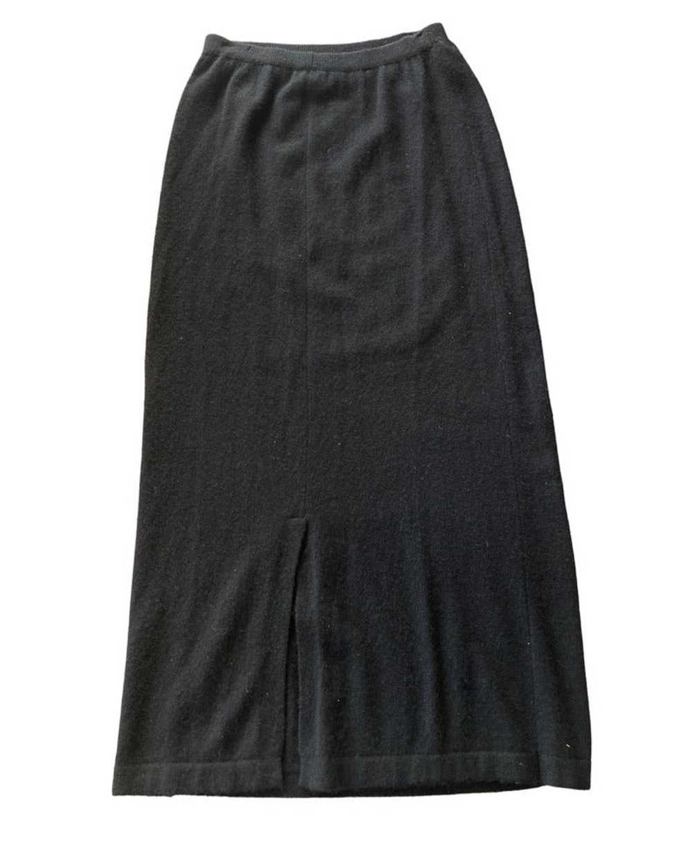 Nancy Heller Vintage Black Cashmere Maxi Skirt, S - image 2