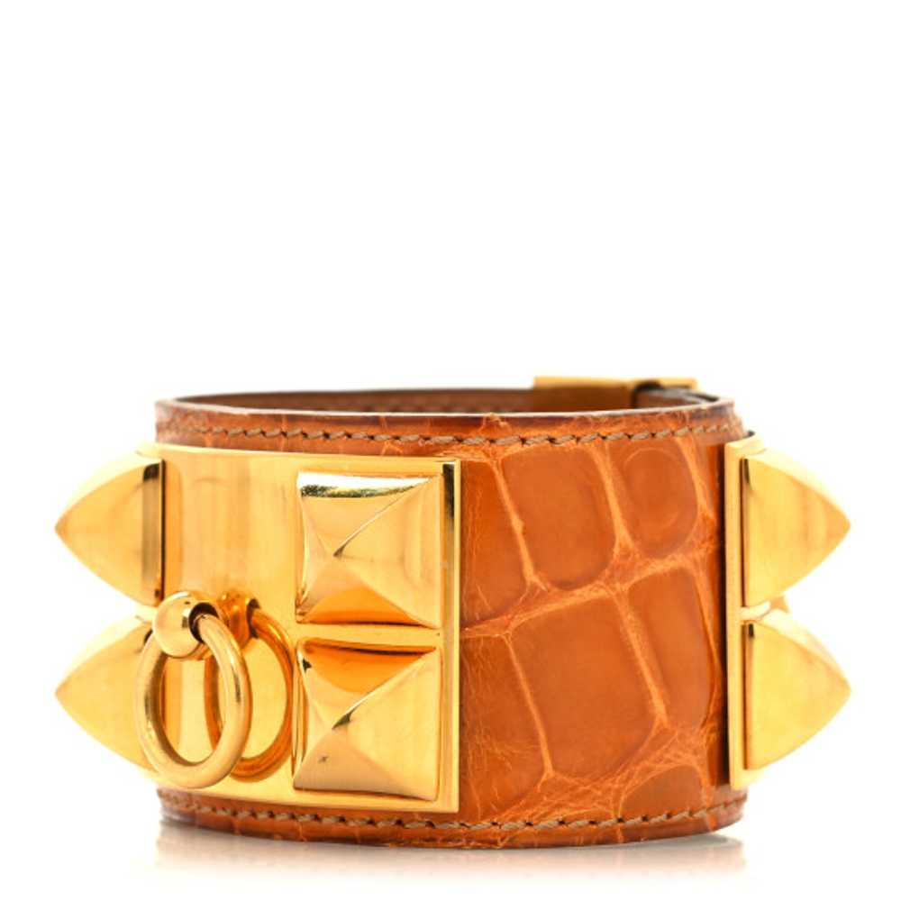 HERMES Shiny Alligator Collier de Chien CDC Brace… - image 1