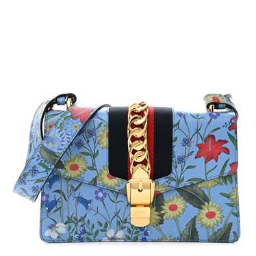 GUCCI Shangai Calfskin Web New Flora Small Sylvie… - image 1