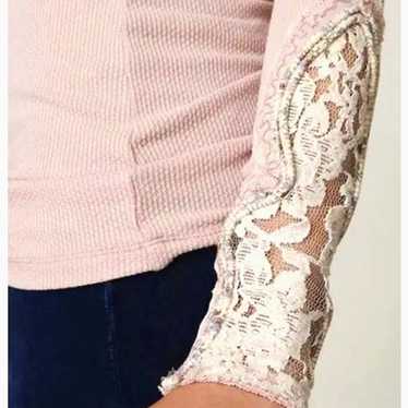 Free People Blush top Pink Kyoto Cuff Thermal RARE