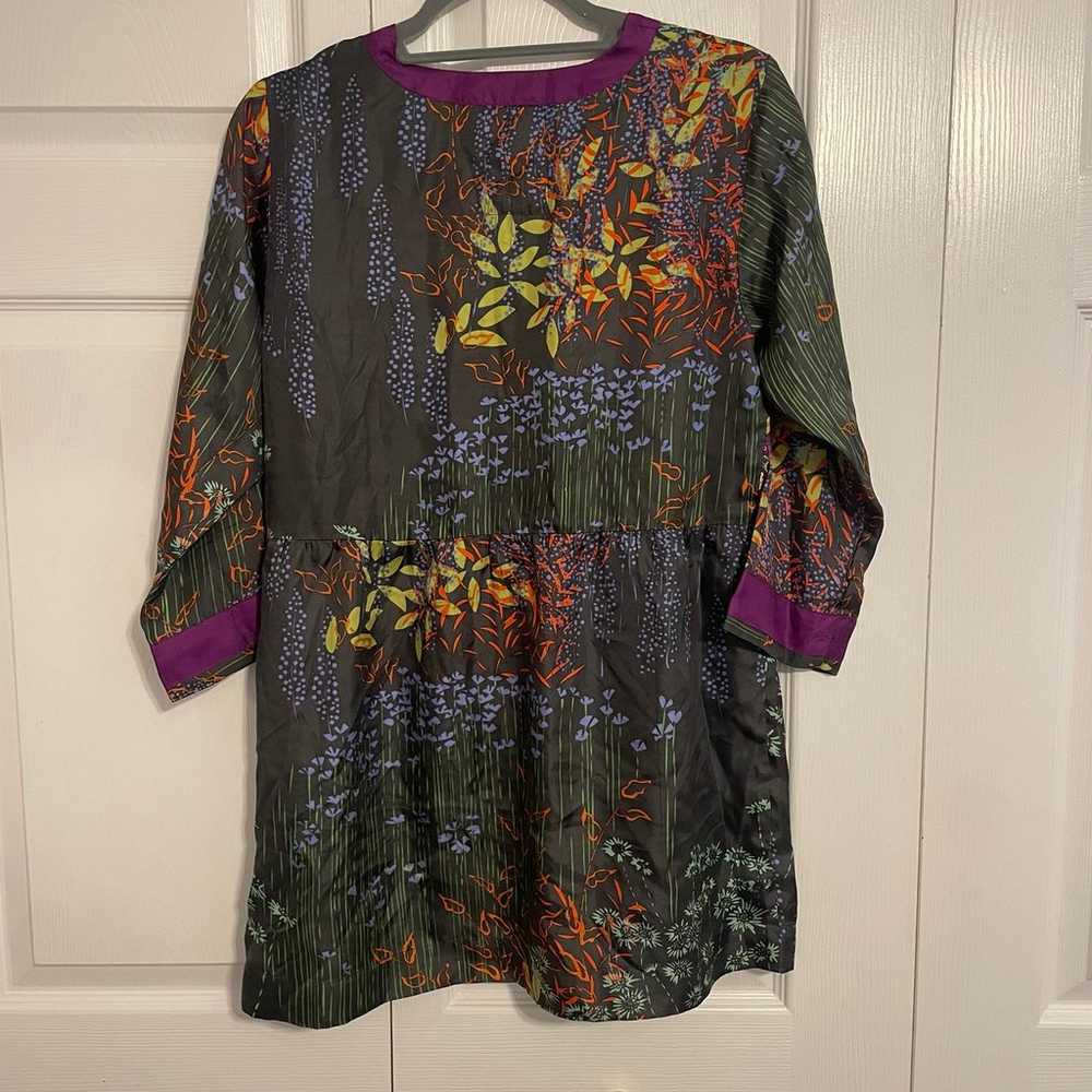 Johnny Was silk embroidered blouse size small - image 4