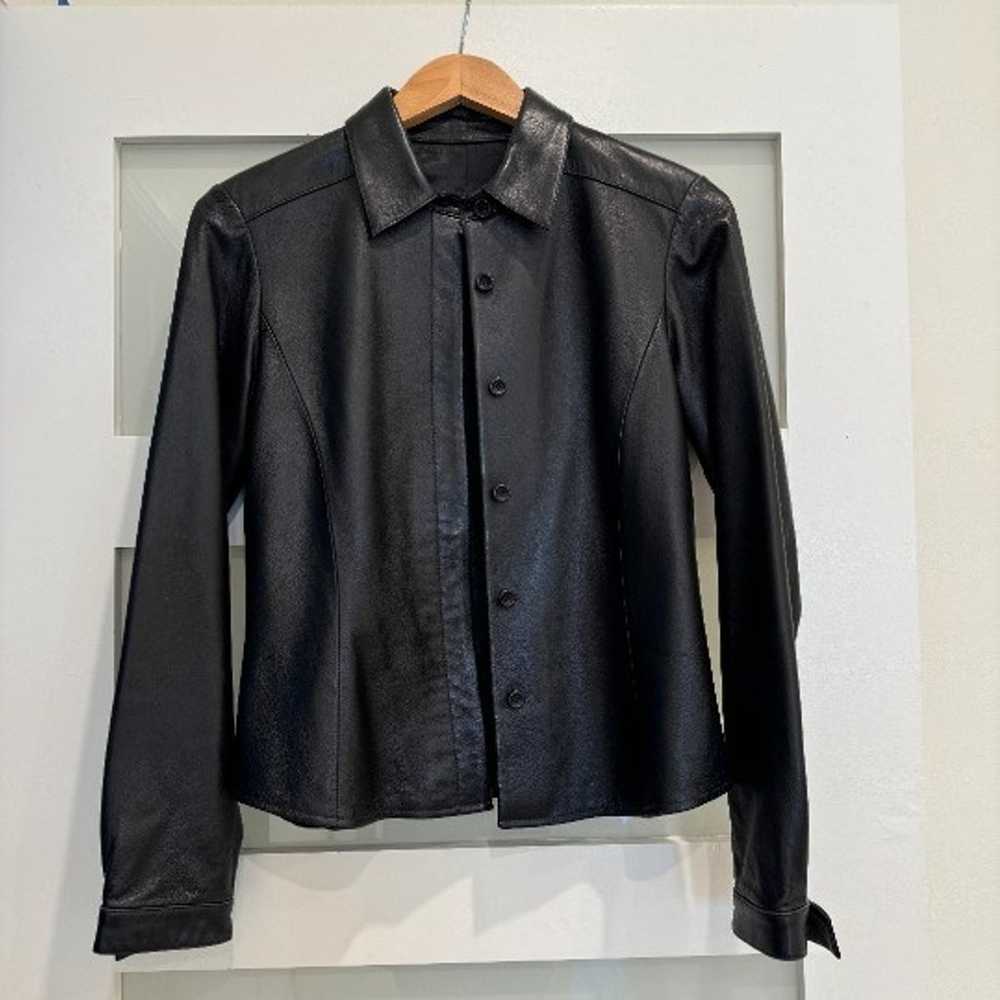 Vintage Genuine Leather Button Down Shirt - image 1